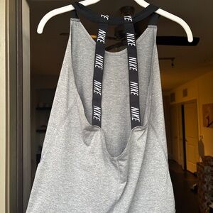 Nike Women's Heather Gray Tank Top with Logo Straps